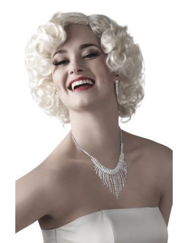 Hollywood-Schmuck (Halskette und Ohrringe) - Hochwertig, ideal für Karneval, Themenpartys und besondere Veranstaltungen.